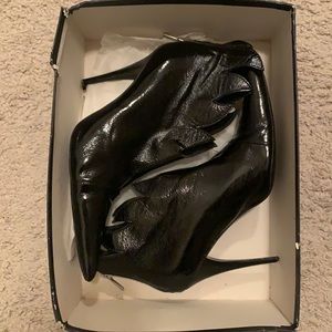 Black patent booties